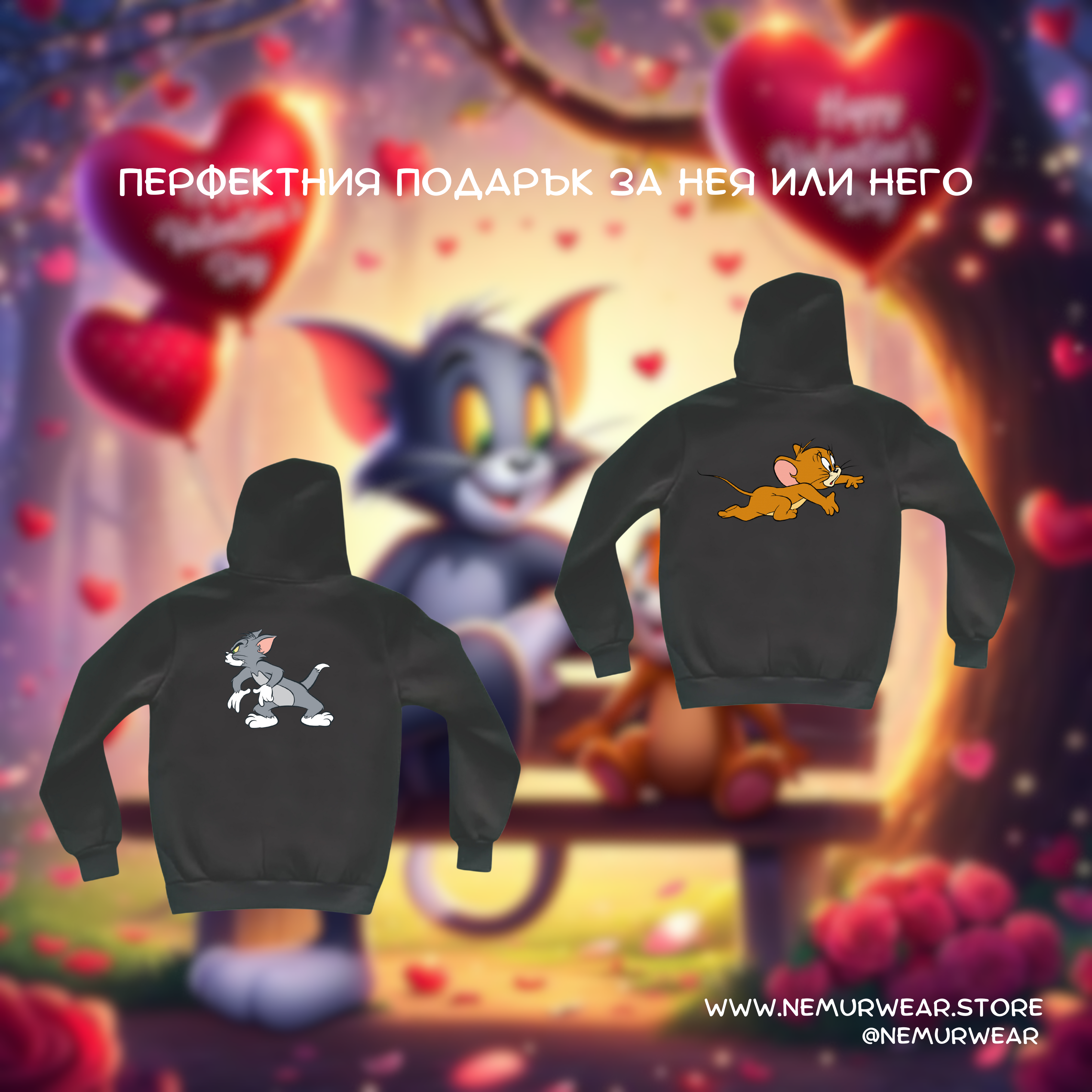 Tom and Jerry Matching HOODIES