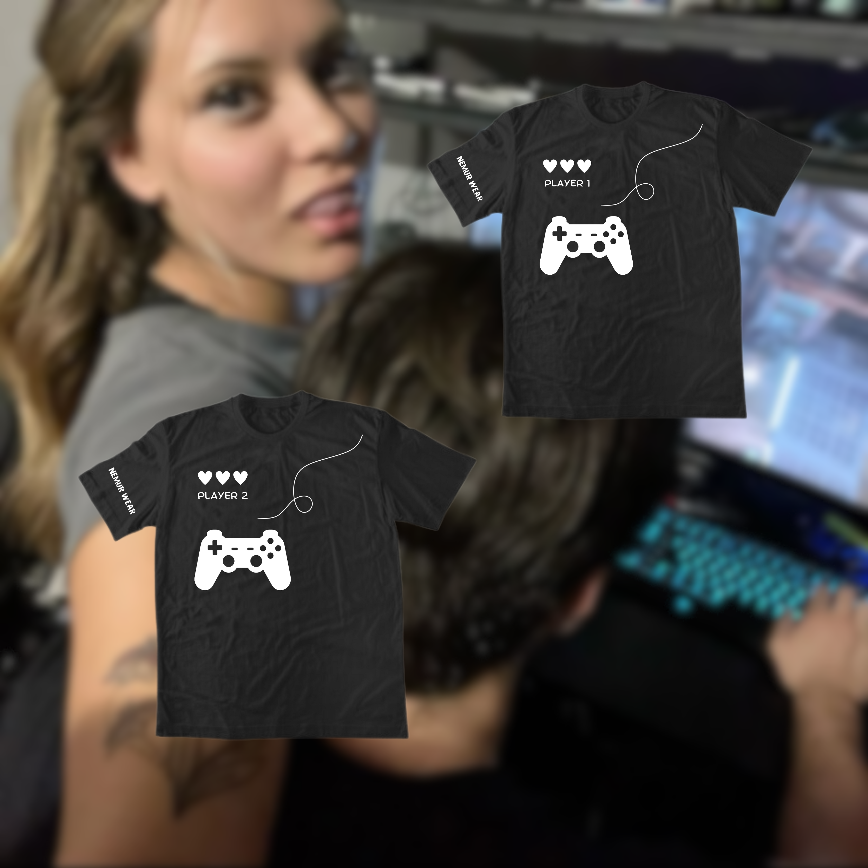 Player 1 and Player 2 MATCHING TEE